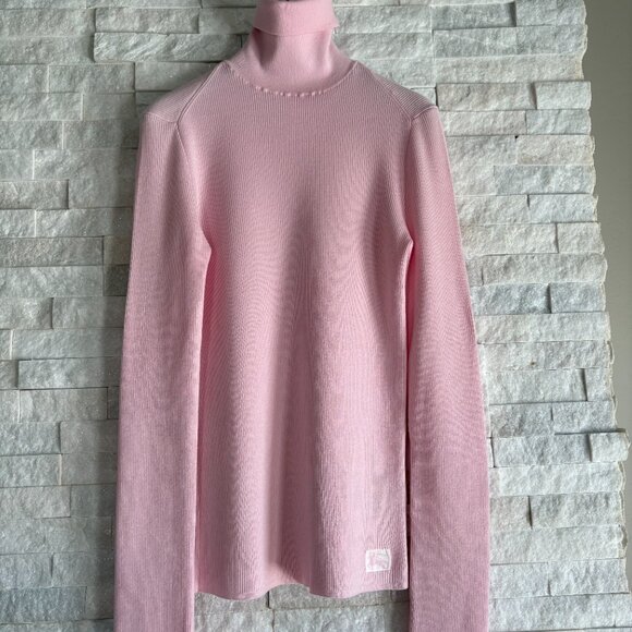 Burberry Small Pink Wool Equestrian Patch Turtleneck - Picture 7 of 16